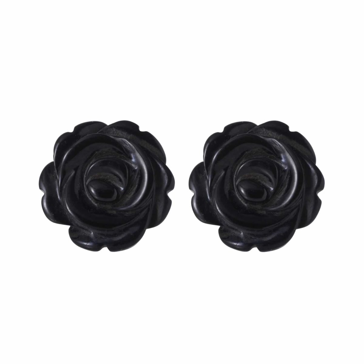 Whitby Jet Rose Stud Earrings | english-heritage.org.uk