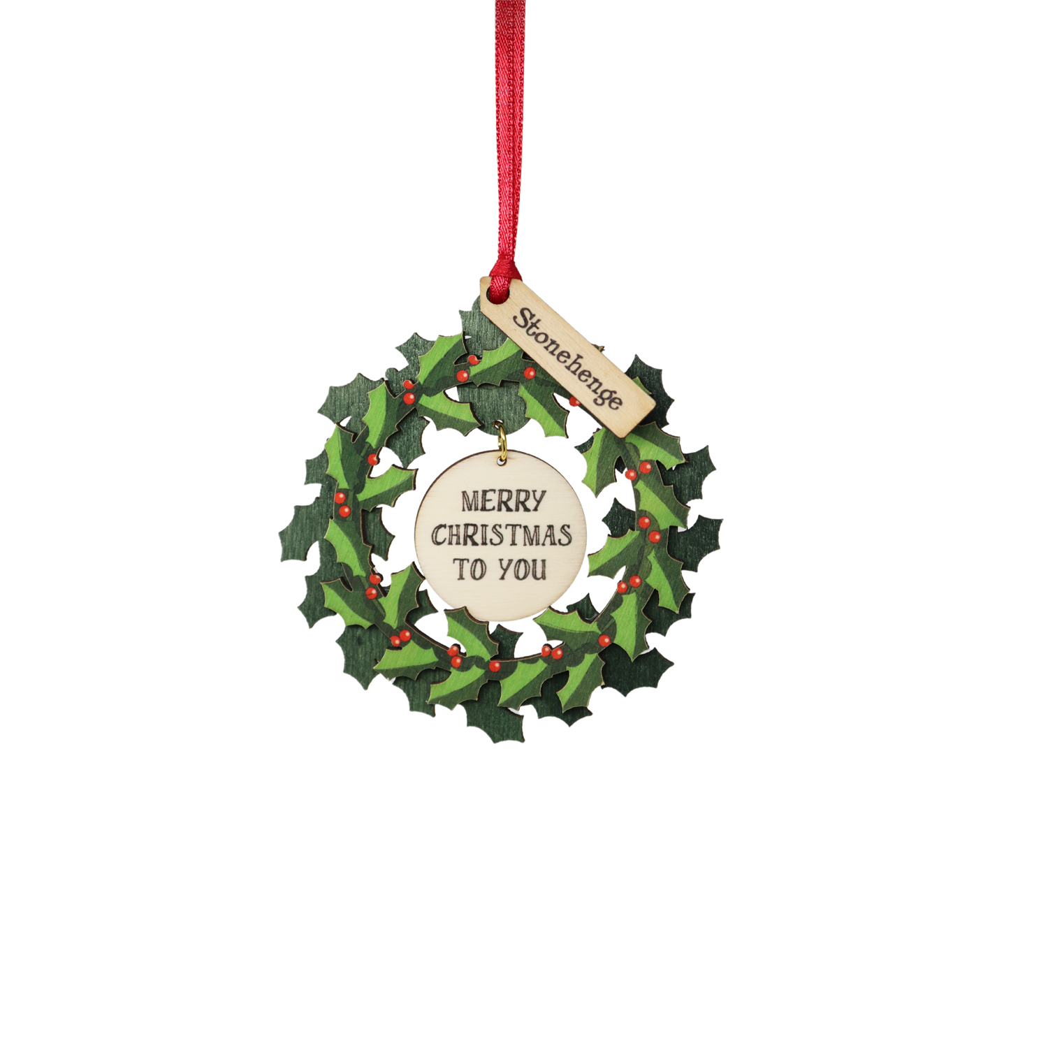 Stonehenge Christmas Wreath Hanging Decoration