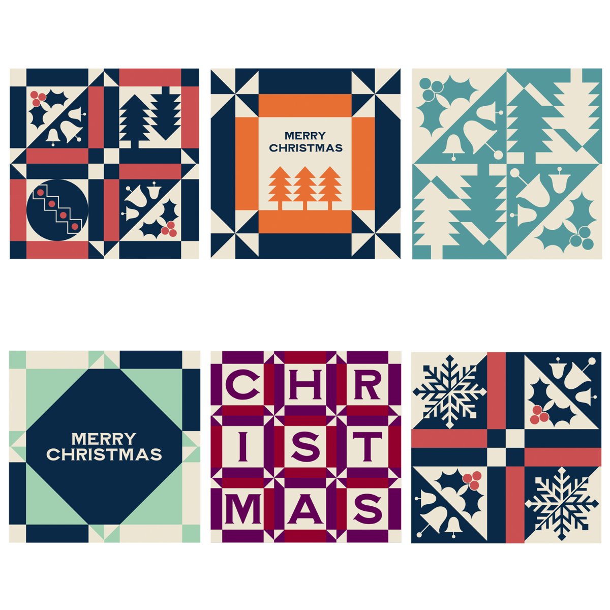 Victorian Geometric Christmas Cards (Pack of 24)