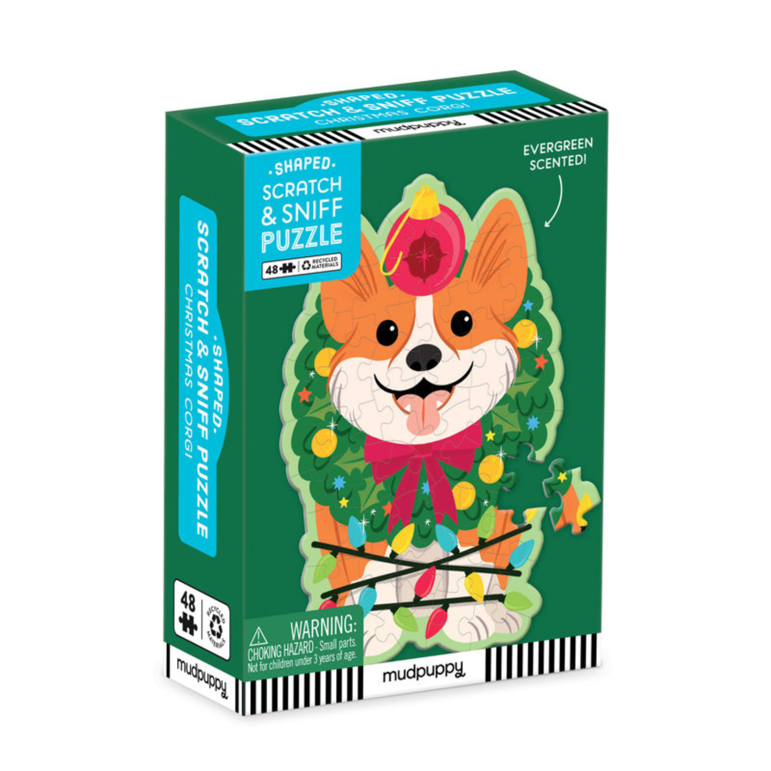 Christmas Corgi Scratch Sniff 48 piece Puzzle