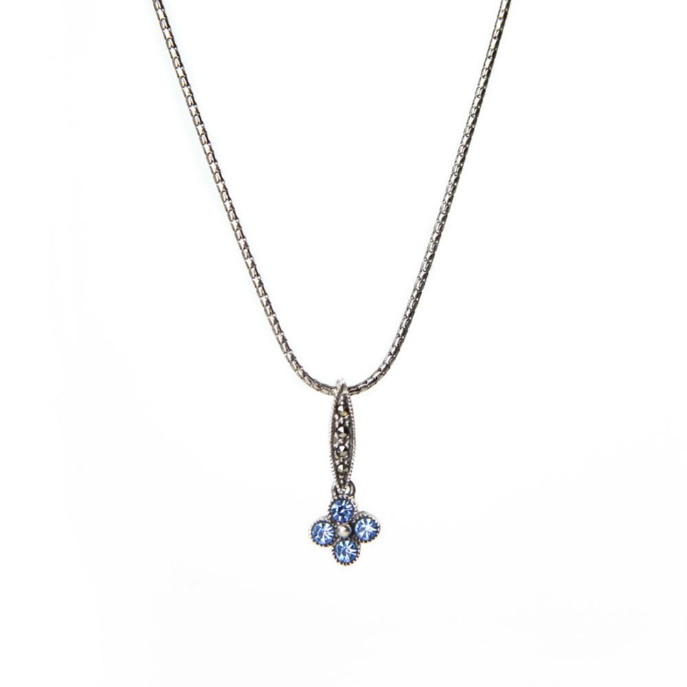 Silver and blue discount necklace
