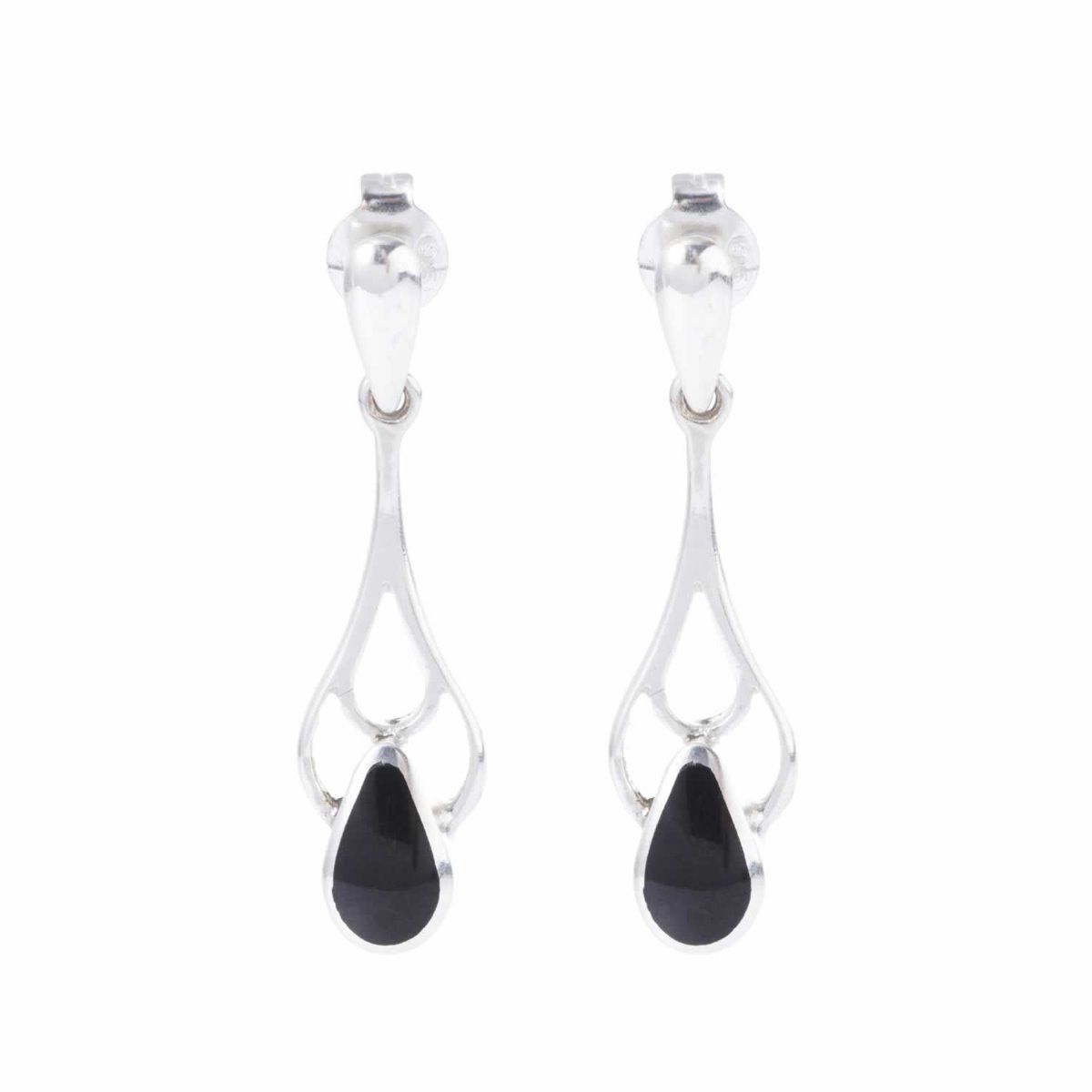Whitby Jet and Sterling Silver Teardrop Ear Rings | english-heritage.org.uk