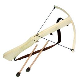 Wooden Crossbow With 2 Cork-Tipped Bolts