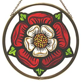 Stained Glass Elizabethan Tudor Rose Window