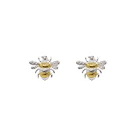 Silver and Gold Plated Bee Stud Earrings
