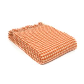 Pumpkin Houndstooth Wool Throw