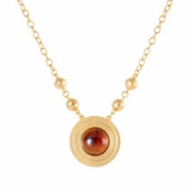 Stonehenge Amber Gold Plated Pendant