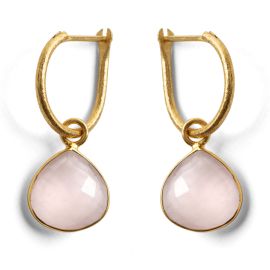 Gold Plated Rose Hoop Earrings