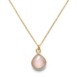 Gold Plated Rose Teardrop Pendant