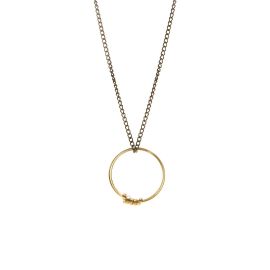 Brass Ribbon Hoop Pendant