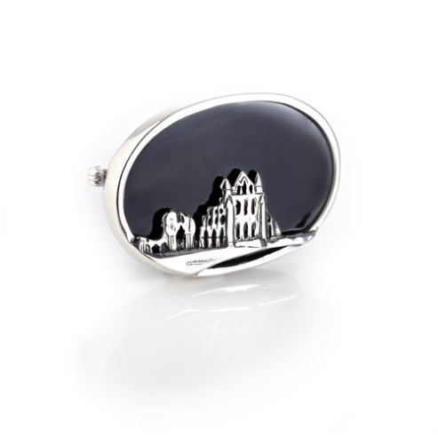 Whitby Jet Abbey Silhouette Brooch