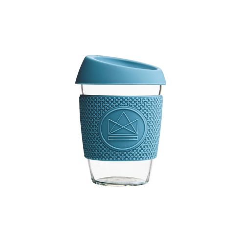Neon Kactus Reusable Glass Coffee Cup - Blue