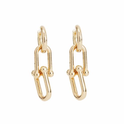 Renata Charm Gold Plated Hoop Earrings