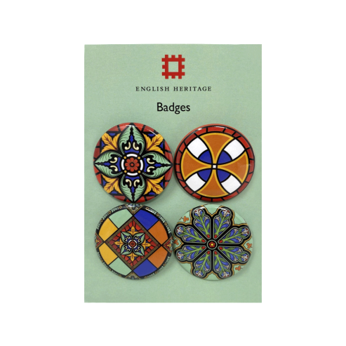 English Heritage Stained Glass Badges Set