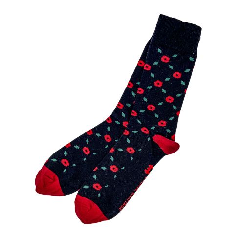 Poppy Socks Repeat Black UK Size 7-11