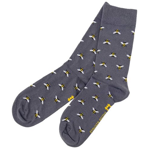 Socks Bee Grey UK Size 7-11