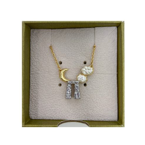 Trilithon Moon & Cloud Gold-Plated Necklace 