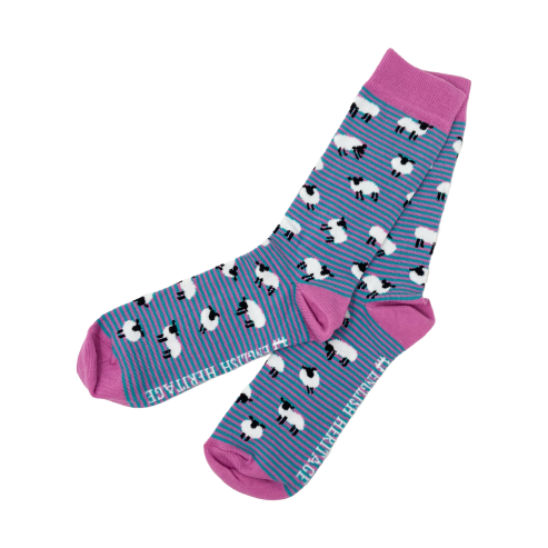 Sheep Socks Pink Stripe UK 4-7