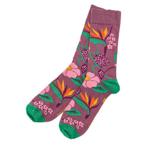 Violet Floral Socks UK 4-7