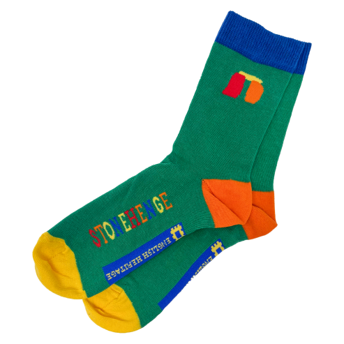 Stonehenge Multi Block Green Socks UK 4-7