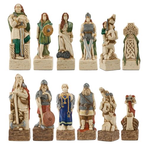 Celtic & Viking Hand Painted Chess Pieces