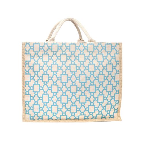 Geometric Eco Jute Shopper Bag