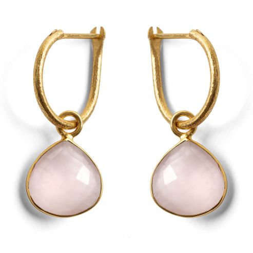 Gold Plated Rose Hoop Earrings