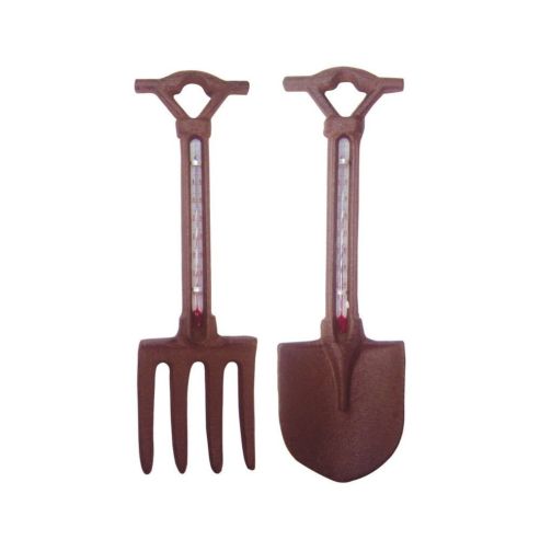 Fork and Spade Cast Iron Thermometer