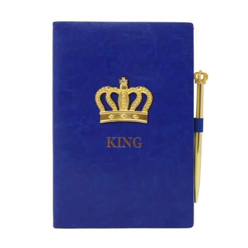 King Gold Crown Notebook - Blue