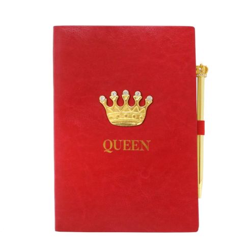 Queen Gold Crown Notebook - Red