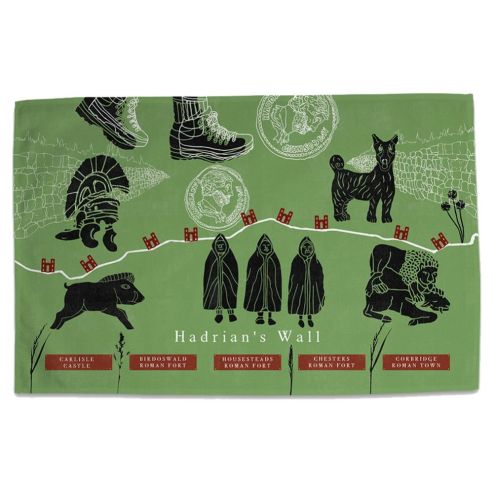 Hadrian's Wall Green Tea Towel
