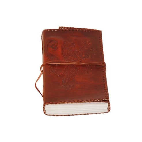 Lion Embossed Leather Notebook - Small