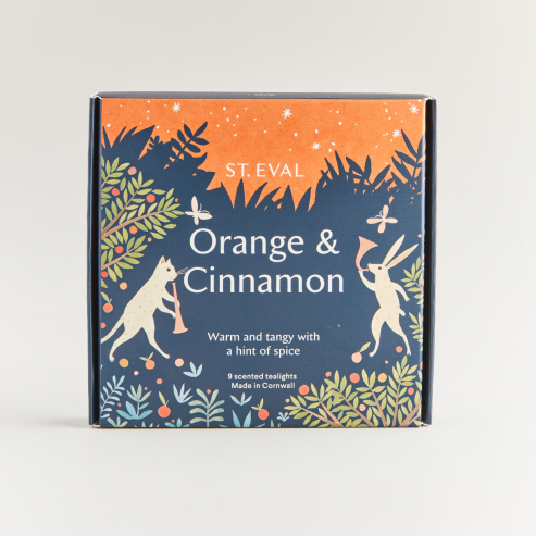 St Eval Tea Light Box Orange & Cinnamon