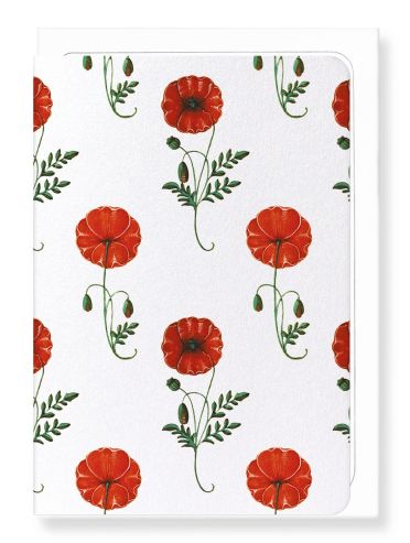 Gift Card Red Poppies Pearlised