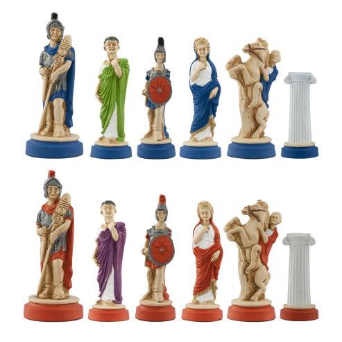 Roman Hand Painted Chess Pieces