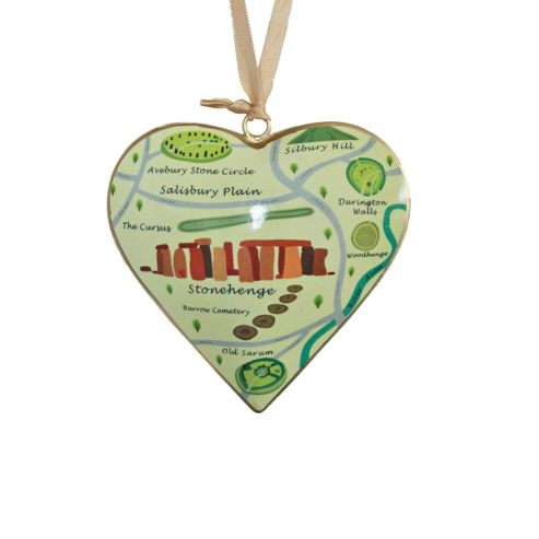 Stonehenge Heart Tin Bauble