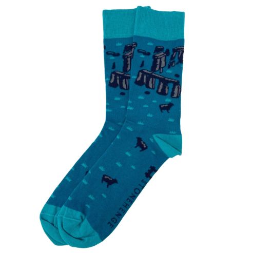 Stonehenge Trilithon Sheep Socks Aqua