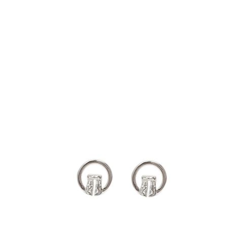 Stonehenge Round Circle Stud Earrings