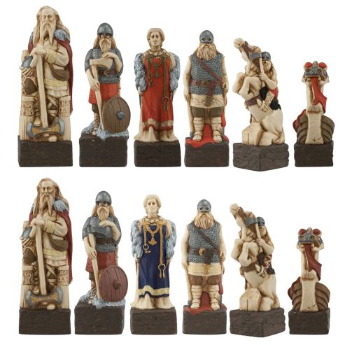 Viking Hand Painted Chess Pieces