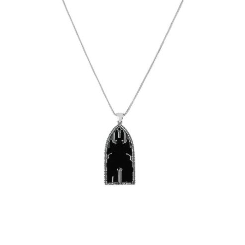 Whitby Jet Gothic Window Necklace