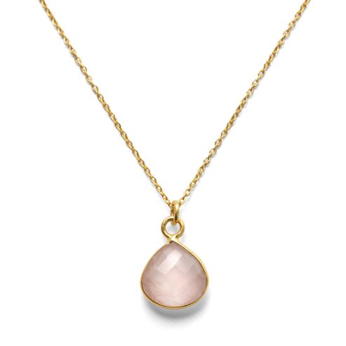 Gold Plated Rose Teardrop Pendant