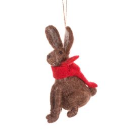 Handmade Felt Gordon the Gardening Hare Hanging Decoration