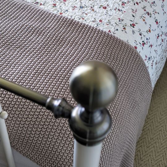 Cotton Stitch Throw - Stone