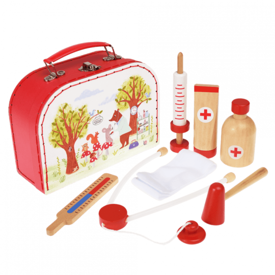 Wooden doctor play set hot sale