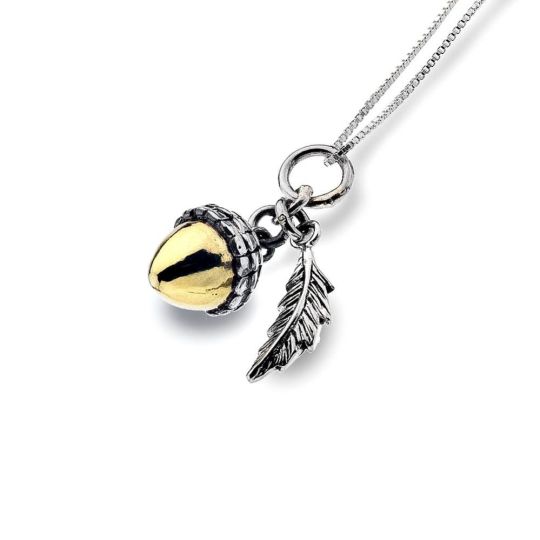 Acorn and Leaf Necklace