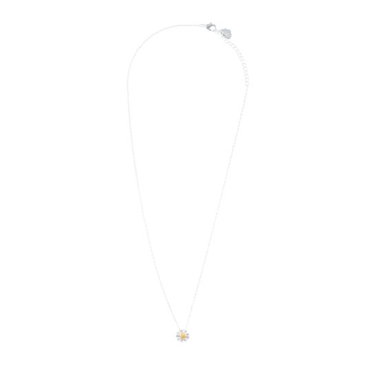 Necklace wildflower daisy silver plated