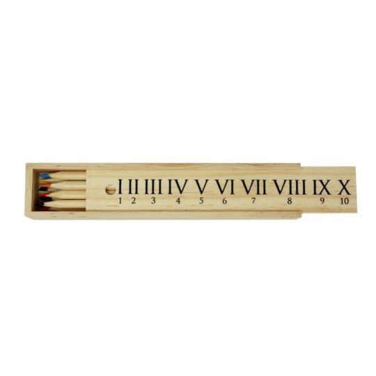  Roman Numerals Wooden Pencil case With Pencils