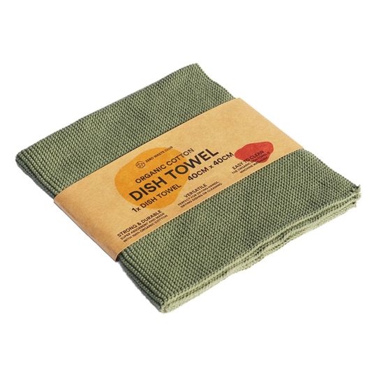  Organic Cotton Dish Towel - Olive Green