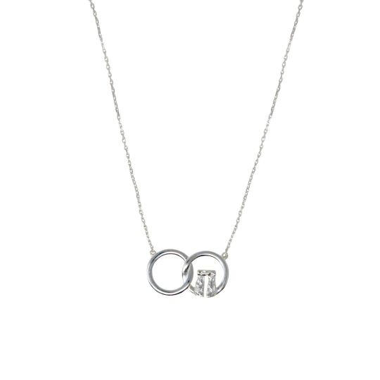 Interlocking Circles Necklace in 10K White Gold | Zales