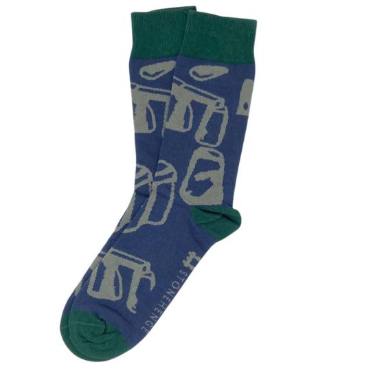 Stonehenge Abstract Socks Blue UK 7-11